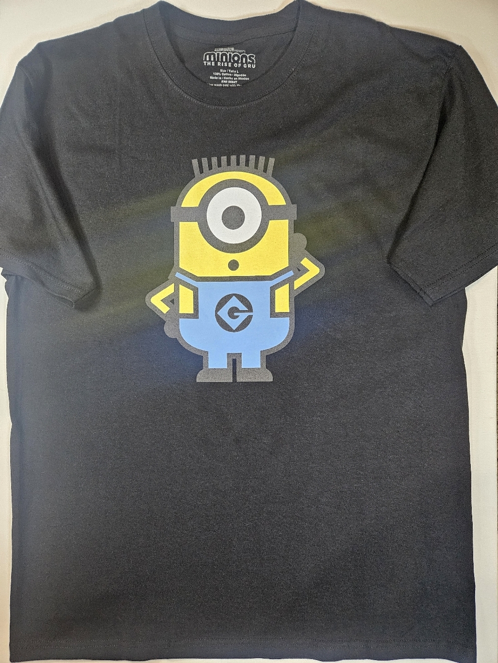 Minions T-Shirt Mens Large Black‎ Yellow Graphic Illuminations Rise Of Gru